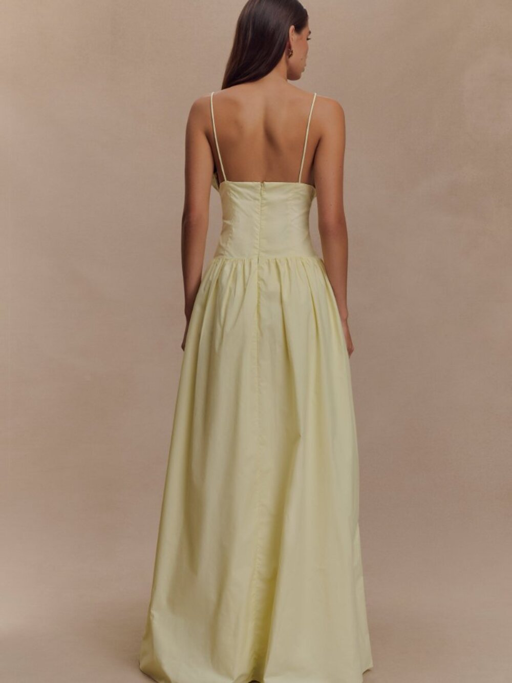 Meshki Janis Cotton Frill Maxi Dress - Lemon Drop Waist Yellow - Picture 2 of 7